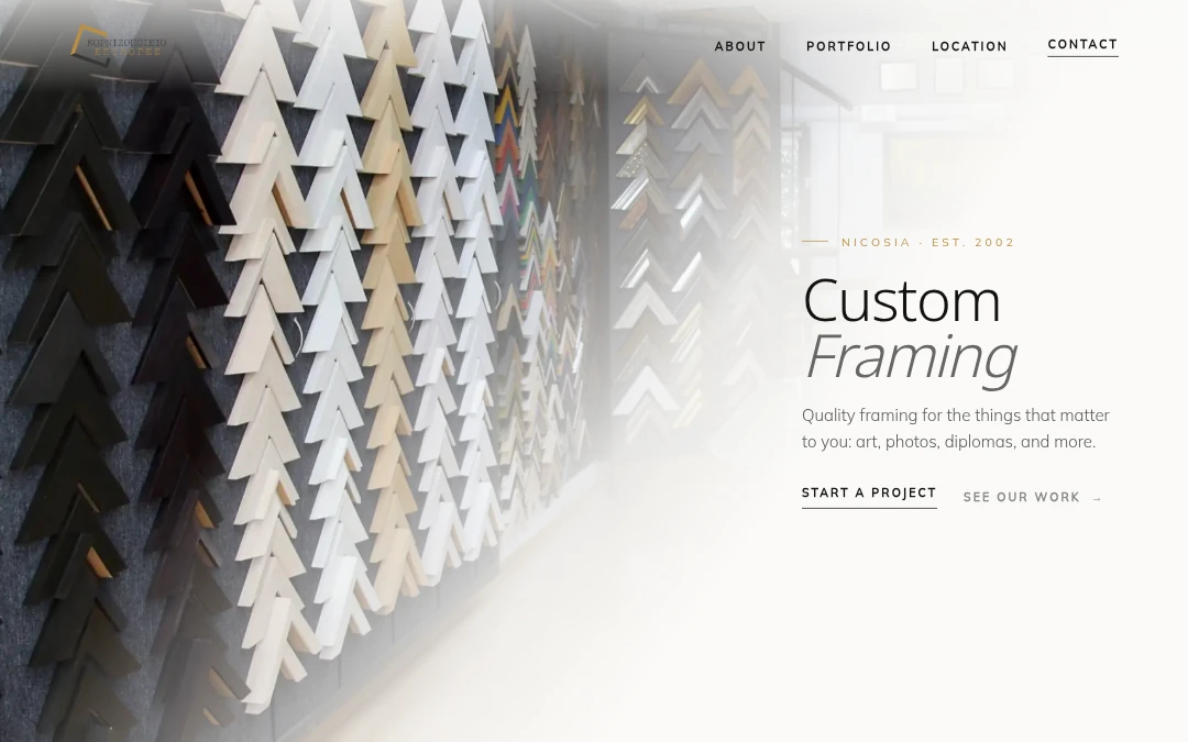 Kornizopoieio Epiloges framing shop website